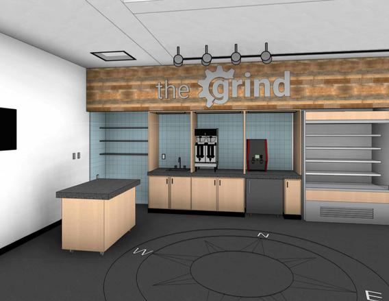 Library Annex rendering of the new grab and go-the grind